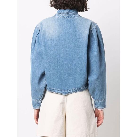 NWT Isabel Marant Medium Wash Pauline Snap Front Denim Jean Jacket 40 / L - Picture 3 of 15